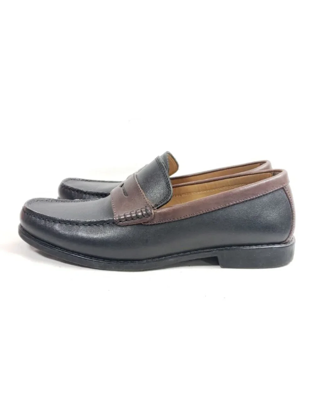 Giorgio Brutini Mens Size 9 Black & Brown Leather Penny Loafers
